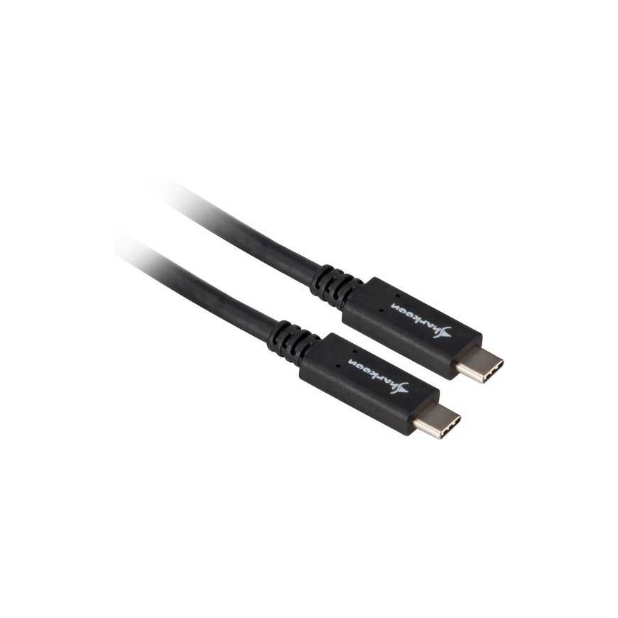 Sharkoon USB 3.1 C-C kabelis melns/zils 1.0m