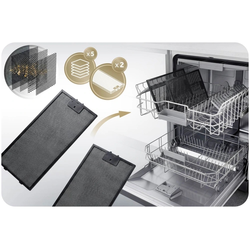 Telescopic 60 cm under-cabinet kitchen hood Berdsen BE-60-LW in black and gold colors – 4