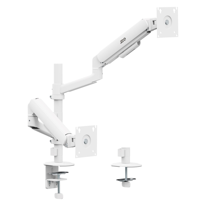 Ergo-toimiston kiinnike/riippu 2 näytölle, kaasujousi, 17"-32", 1-10 kg, mattavalkoinen, ER-692 W – 5