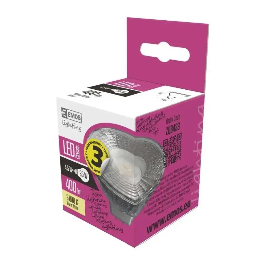 Lemputė LED GU5.3 (MR16) 12V 4.5W 400lm, neutraliai balta, EMOS – 5