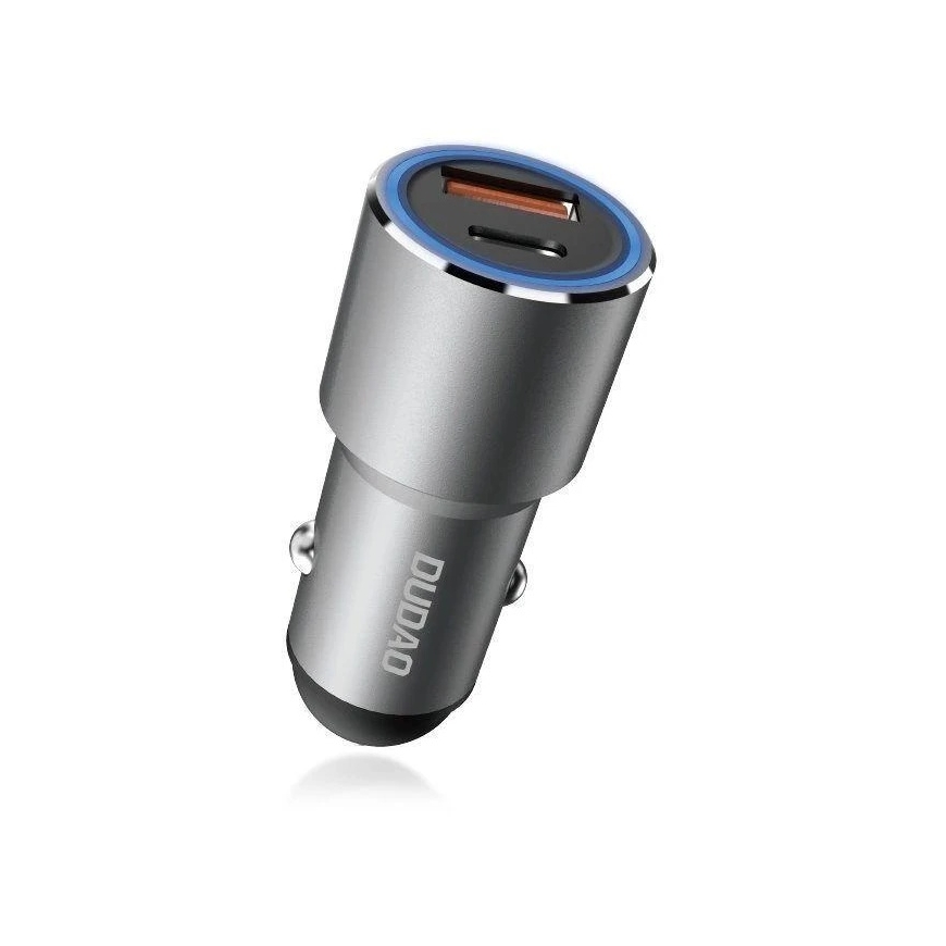 Dudao USB / USB automašīnas lādētājs Type C Power Delivery ātrā uzlāde 22.5 W pelēks (R4PQ) – 5