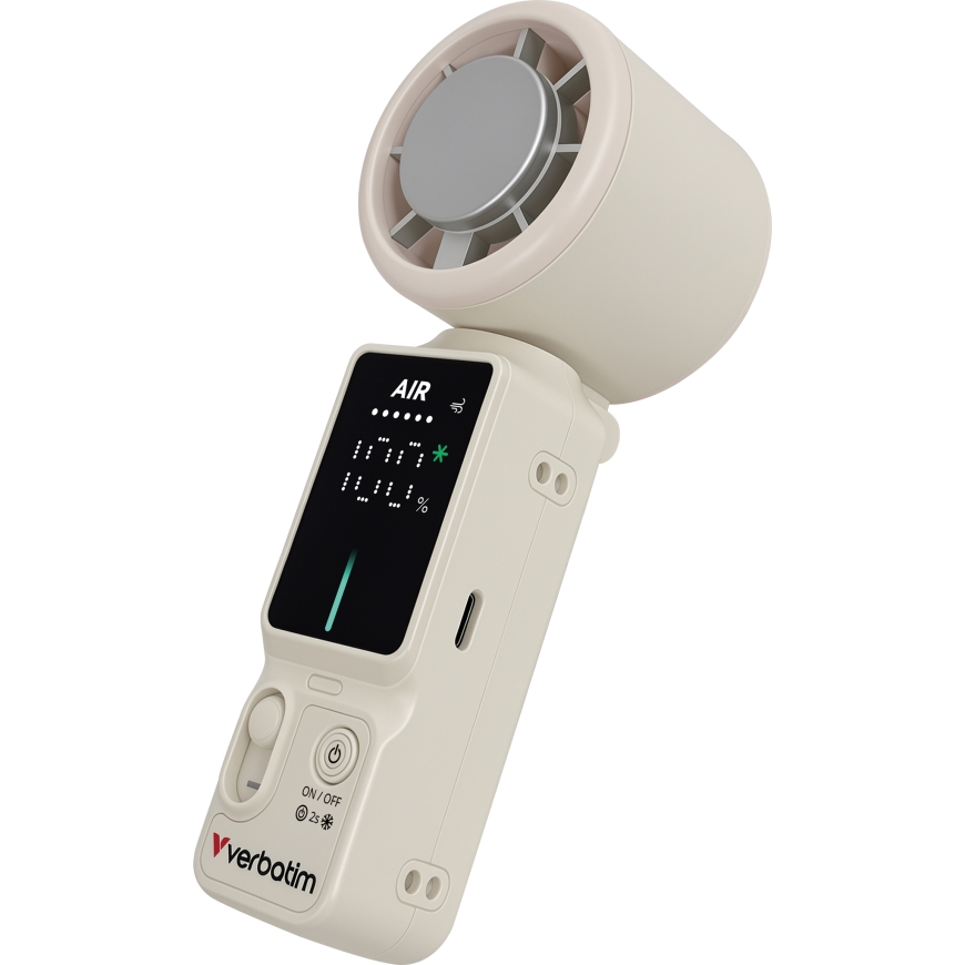 Verbatim 32348 käeshoitav tuuluti ja ventilaator Valge, Hõbe Käeshoitav ventilaator