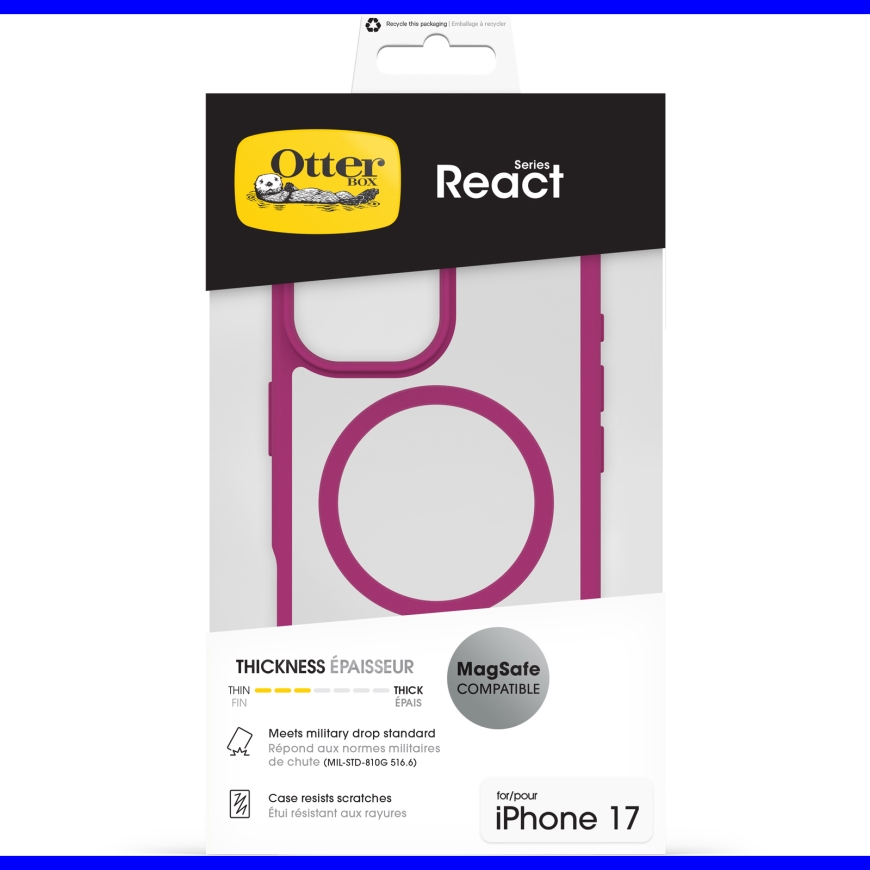 OtterBox React MagSafe dėklas, iPhone 17, Rožinis kristalas – 5