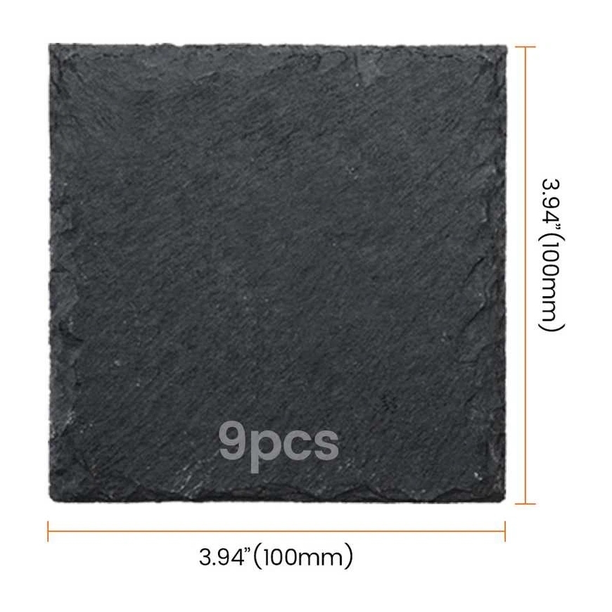 AlgoLaser square slate coasters (9 pcs)
