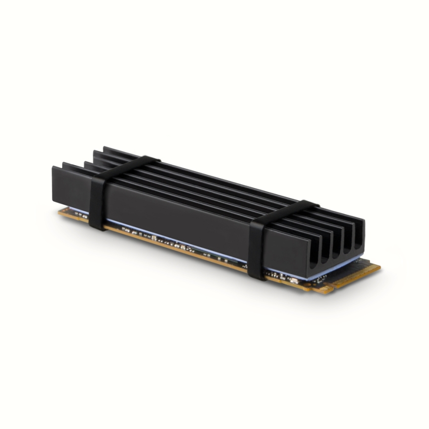 Axagon CLR-M2L10 Kompiuterio aušinimo sistema M.2 NVMe SSD, Puslaidininkinis diskas Radiatorius Juod