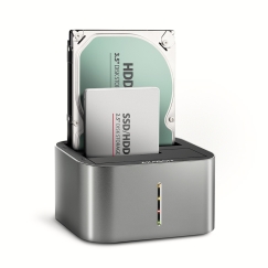 Axagon ADSA-DC HDD/SSD dokstacija USB 3.2 Gen 1 (3.1 Gen 1) Type-A Pelēks
