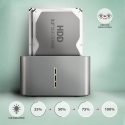 Axagon ADSA-DC tallennusaseman telakointiasema USB 3.2 Gen 1 (3.1 Gen 1) Type-A Harmaa