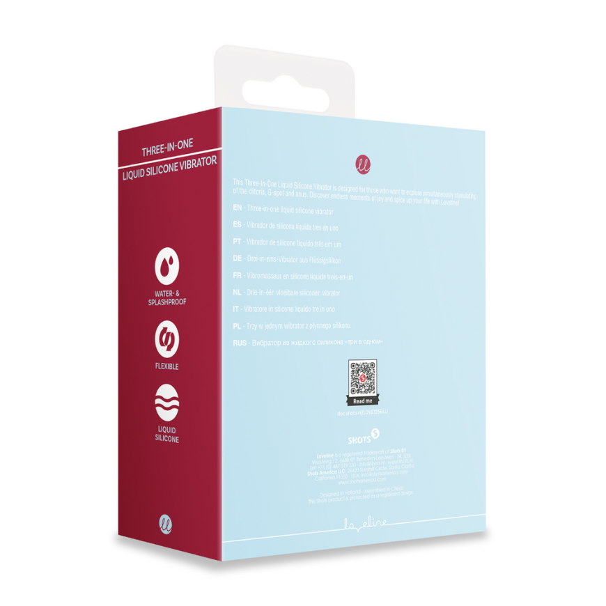 Loveline By Shots Kolm-ühes vedeliku silikoon vibrator - Breezy Sinine – 2
