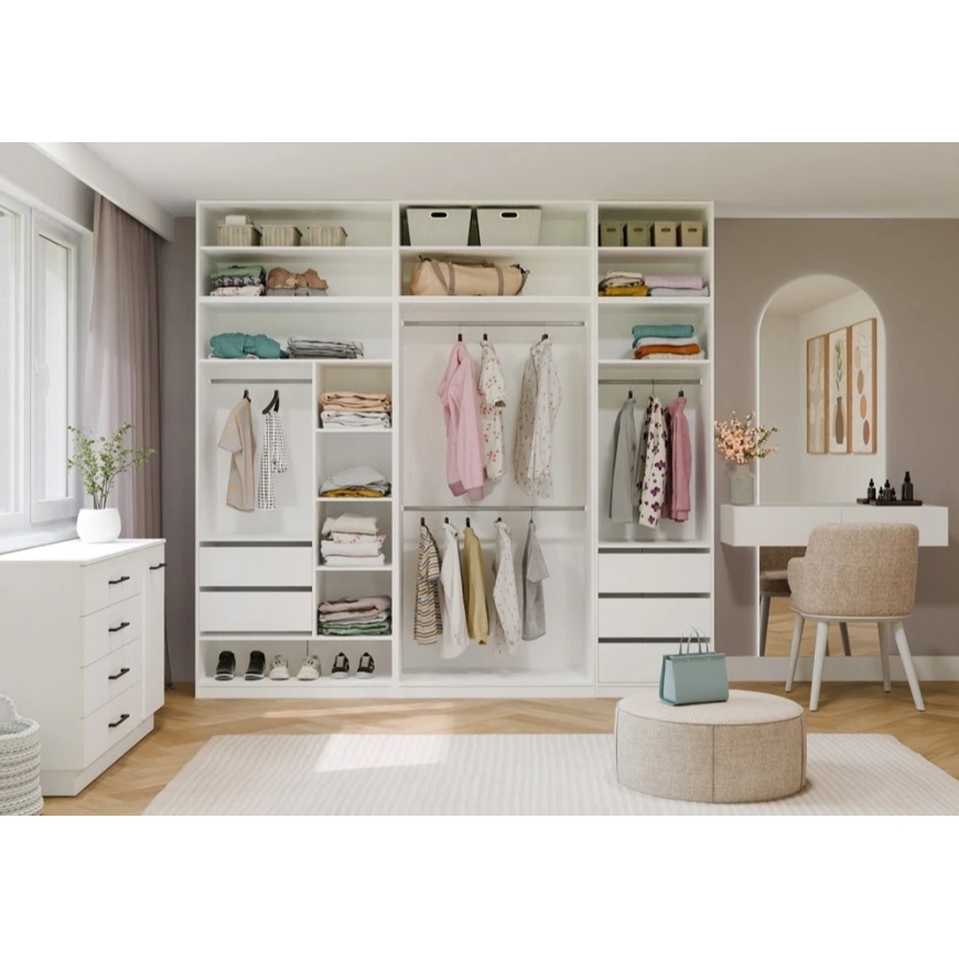 OPENO 100 WHITE Extension Unit – Modular Wardrobe Shelf, 100 cm, for the Bedroom – 4