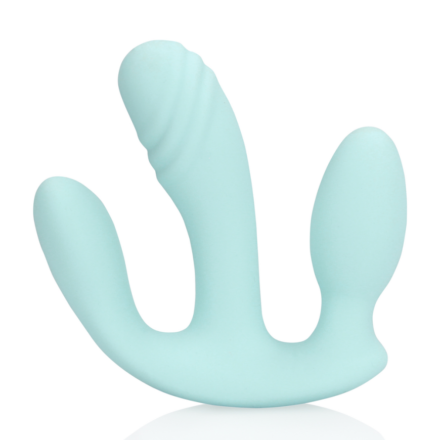 Loveline By Shots Three-In-One Liquid Silicone Vibrator - Breezy Mėlyna – 5