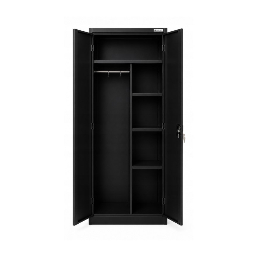 Iron Mate SATURN Metal Utility Cupboard 185x90x45 Black RAL9005 – 3