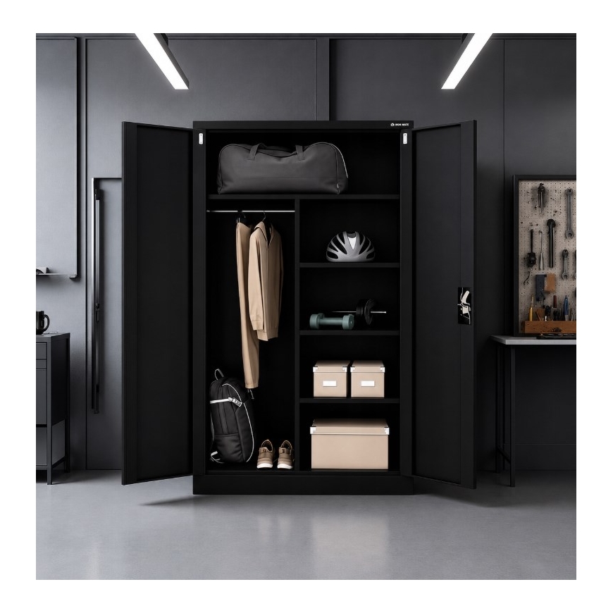 Металлический универсальный шкаф Iron Mate SATURN 185x90x45 черный RAL9005 – 4