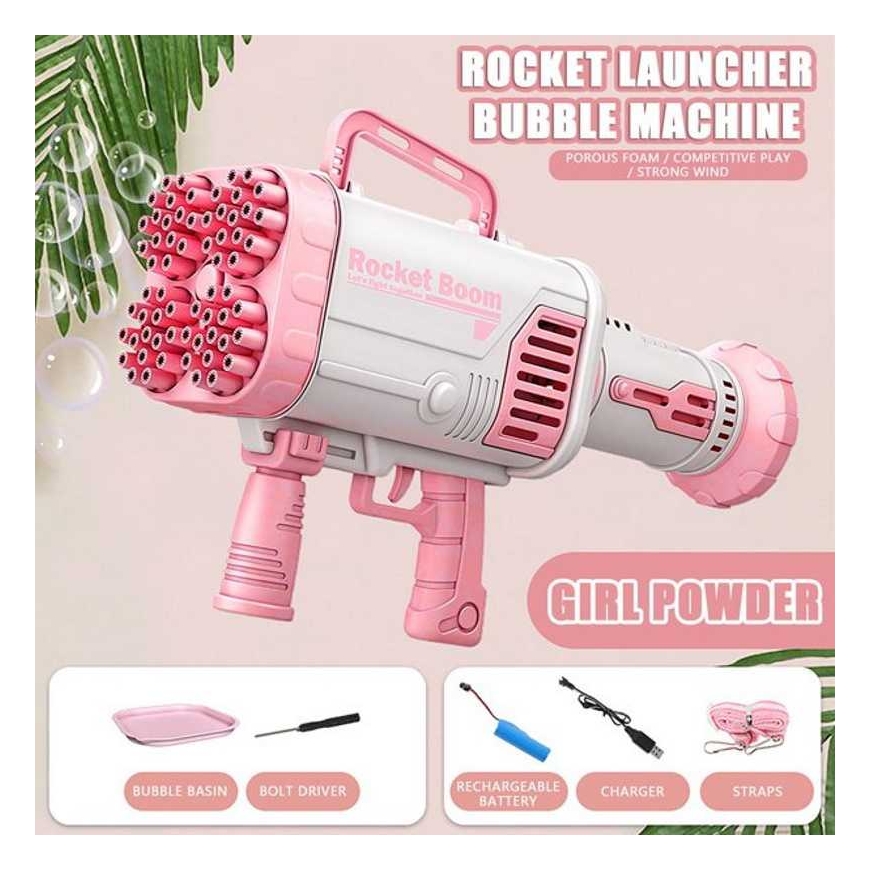 Пистолет-ракетница Riff Rocket Bazooka 64, пузырьковый, розовый – 5