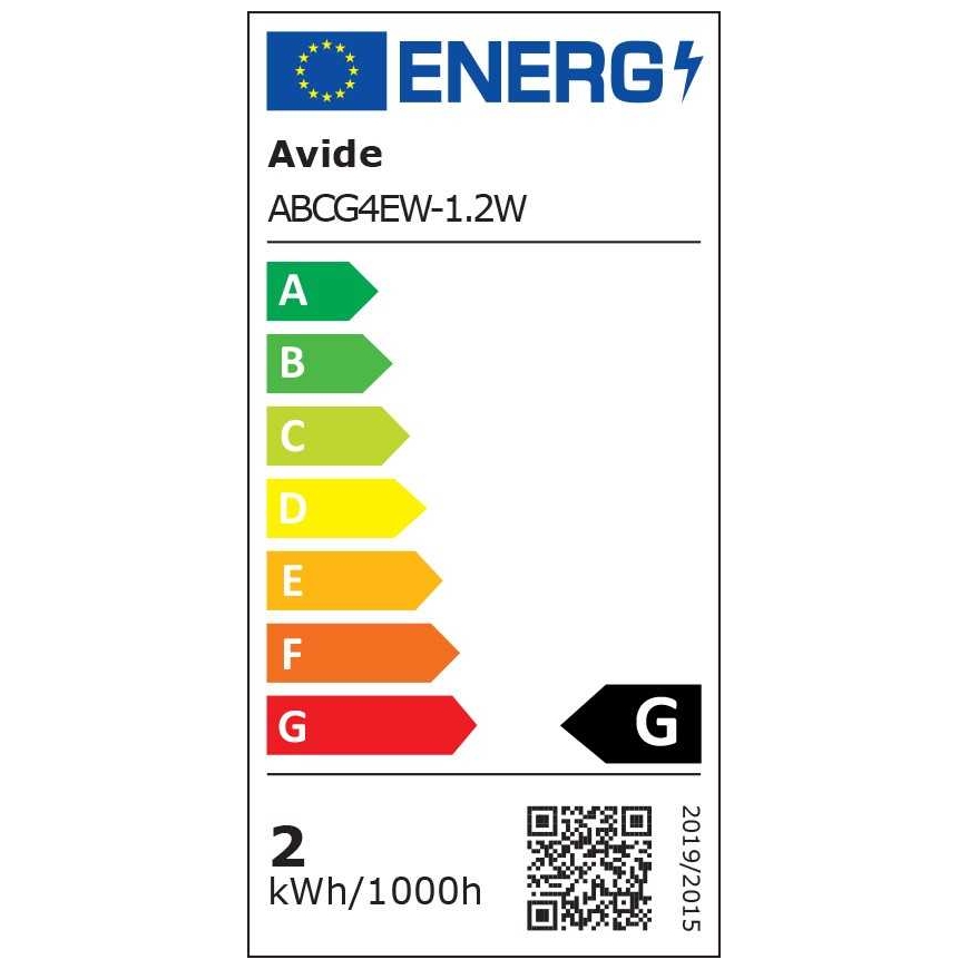 AVIDE G4 12В 1.2Вт 90лм 2700K – 3