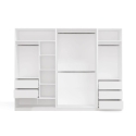 OPENO Modular Wardrobe SET 260/200 VALGE Sahtlid, Rippredelid, Riiulid – Suur – Magamistuba