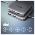 Axagon N HMC-5HL USB 5Gbps hub 2x USB-A HDMI 4k/60Hz RJ-45 GLAN PD 100W kabel USB-C Axagon N HMC-5HL USB 5Gbps hub 2x USB-A HDMI 4k/60Hz RJ-45 GLAN PD 100W kabel USB-C