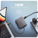 Axagon HMC-5HL USB 5Gbps hub, 2x USB-A, HDMI 4k/60Hz, RJ-45, PD 100W, 20cm USB-C cable