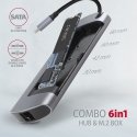 Axagon HMC-6M2 dokstacija Vadu USB 3.2 Gen 1 (3.1 Gen 1) Type-C Alumīnijs Axagon HMC-6M2 dokstacija Vadu USB 3.2 Gen 1 (3.1 Gen 1) Type-C Alumīnijs
