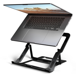 Axagon STND-LAB Laptop-Ständer, höhenverstellbar, faltbar, Aluminium Sülearvuti ja tahvelarvuti alus Must 43,9 cm (17.3")