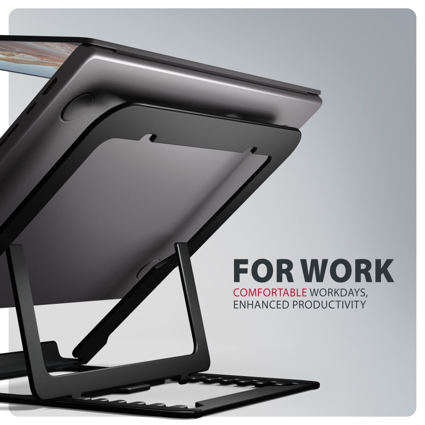 Axagon STND-LAB Laptop-Ständer, höhenverstellbar, faltbar, Aluminium – 5
