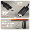Axagon RVD-HI20C2 DisplayPort - HDMI 2.0b cable 1.8m, 4K/60Hz