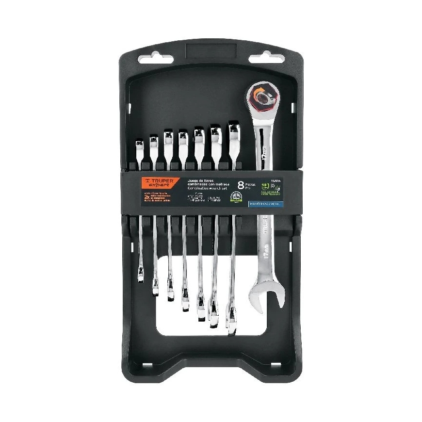 Truper Expert combination wrench set, 8 pcs, 8-17mm