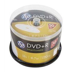 Verbatim HP DVD+R, для струйной печати, DRE00026WIP-3, 4,7 ГБ, 16x, бочки, 50 шт., 12 см, архивирование данных