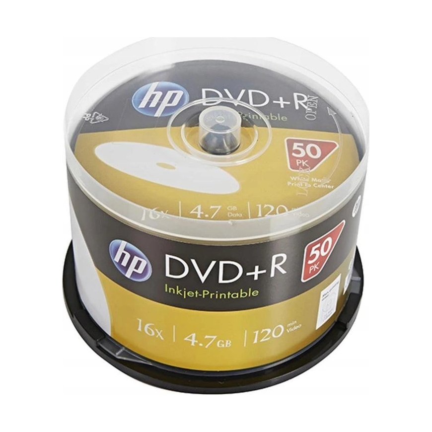 Verbatim HP DVD+R, mustesuihku tulostettava, DRE00026WIP-3, 4,7 GB, 16x, tynnyri, 50 kpl, 12 cm, tietojen arkistointi – 2