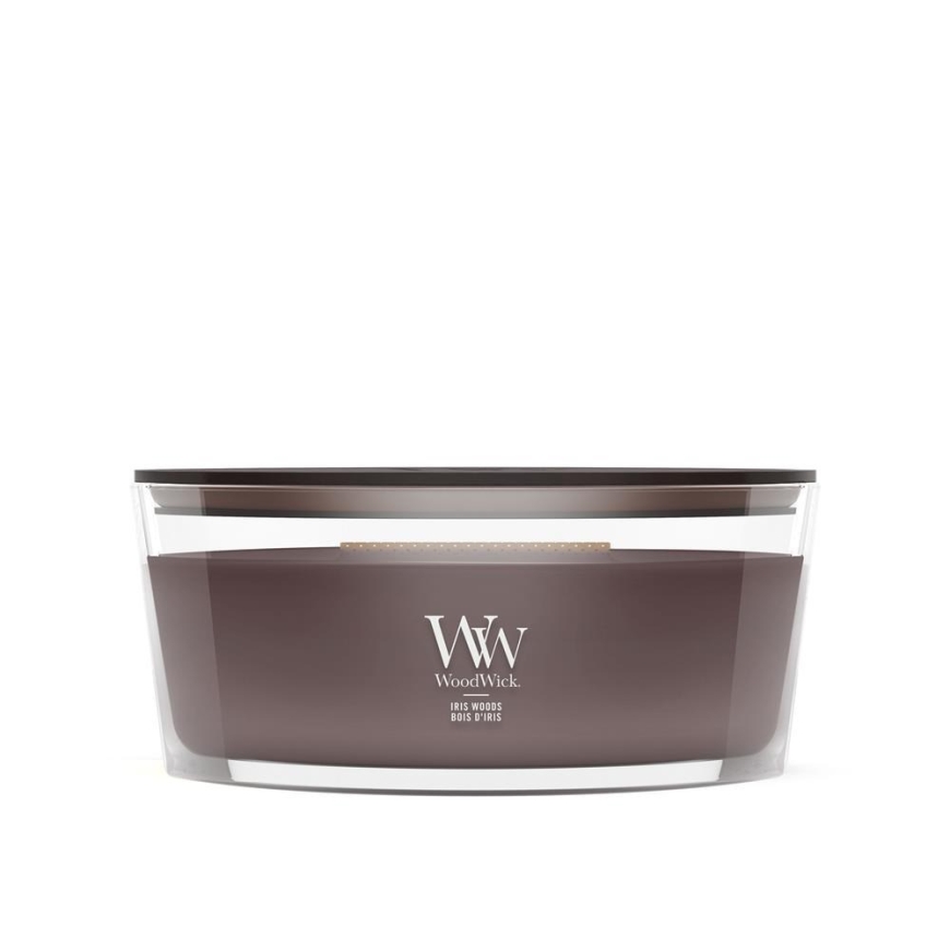 WoodWick Iris Woods wax candle Ellipse Wood Brown 1 pc(s)