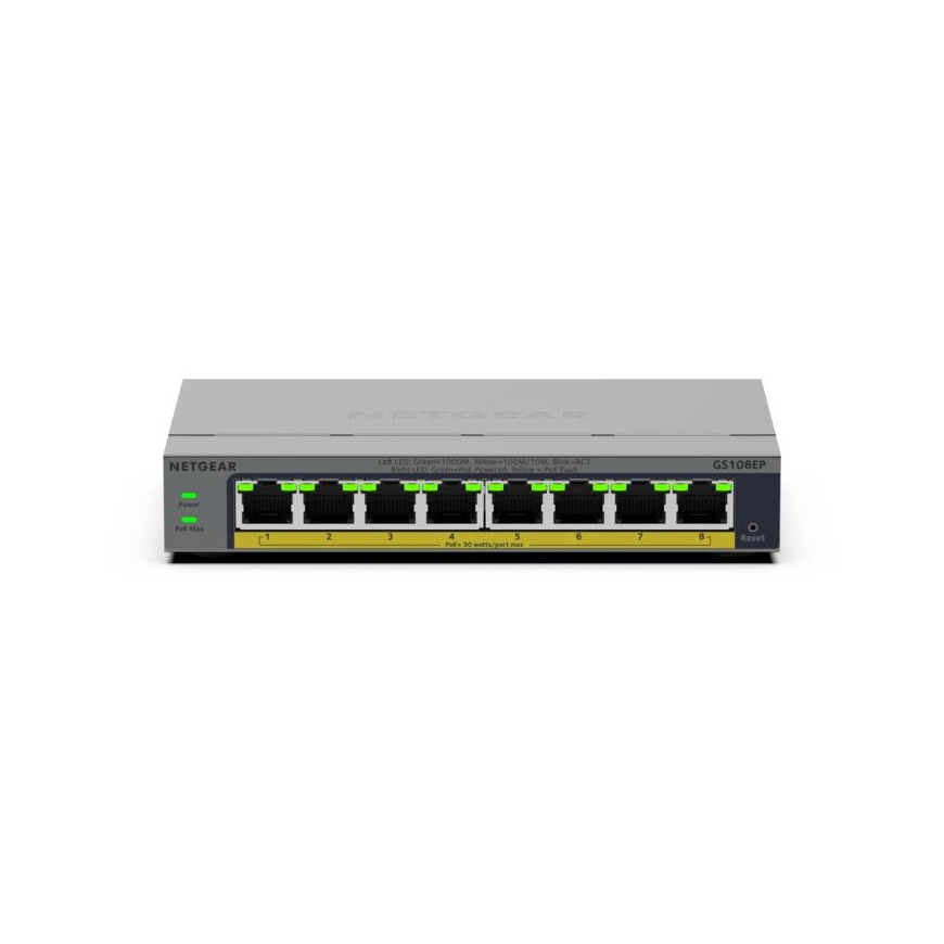 NETGEAR GS108EP Juhitav L2/L3 Gigabit Ethernet (10/100/1000) Hall – 2