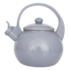 Tējkanna ar svilpi, emaljēts tērauds, pelēka, 2.2L, KH 2079, Kin