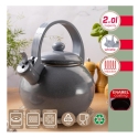 Kettle with whistle, enameled steel, gray, 2.2L, KH 2079, Kingho Kettle with whistle, enameled steel, gray, 2.2L, KH 2079, Kingho