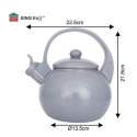 Kettle with whistle, enameled steel, gray, 2.2L, KH 2079, Kingho Kettle with whistle, enameled steel, gray, 2.2L, KH 2079, Kingho