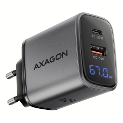 Axagon ACU-PQ67D mobiliojo įrenginio kroviklis Universalus Juoda, Pilka AC Spartusis įkrovimas Vidaus