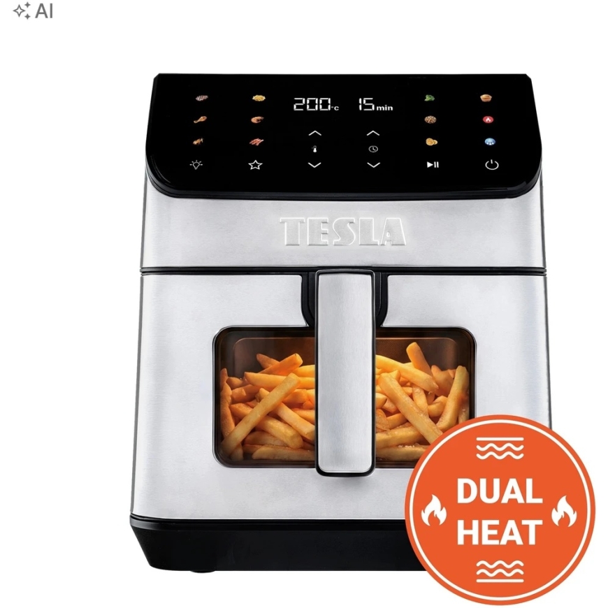 Tesla AirCook DualHeat QD65 XXL Digital Air Fryer with Dual Heating