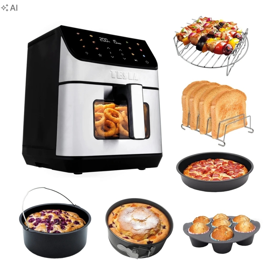 Tesla AirCook DualHeat QD65 XXL Digitaalinen Ilmapyöri kahetasoin lämpenemisella – 2