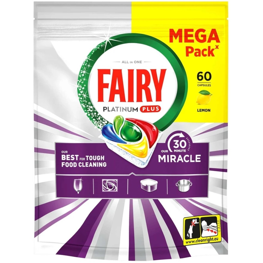 Fairy PLAT+ Lemon MM tiskikonecapselit, 60 kpl.