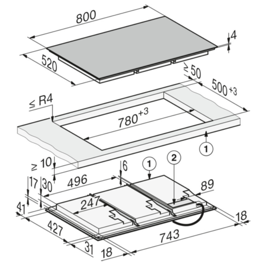 Miele KM 8685-2 FL - puudutuste vabast induktsiooniplaat, 80 cm – 5