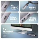 Axagon HMC-5H60 USB 5Gbps hub, 2x USB-A, 1x USB-C, HDMI 4k/60Hz, PD 100W, USB-C cable