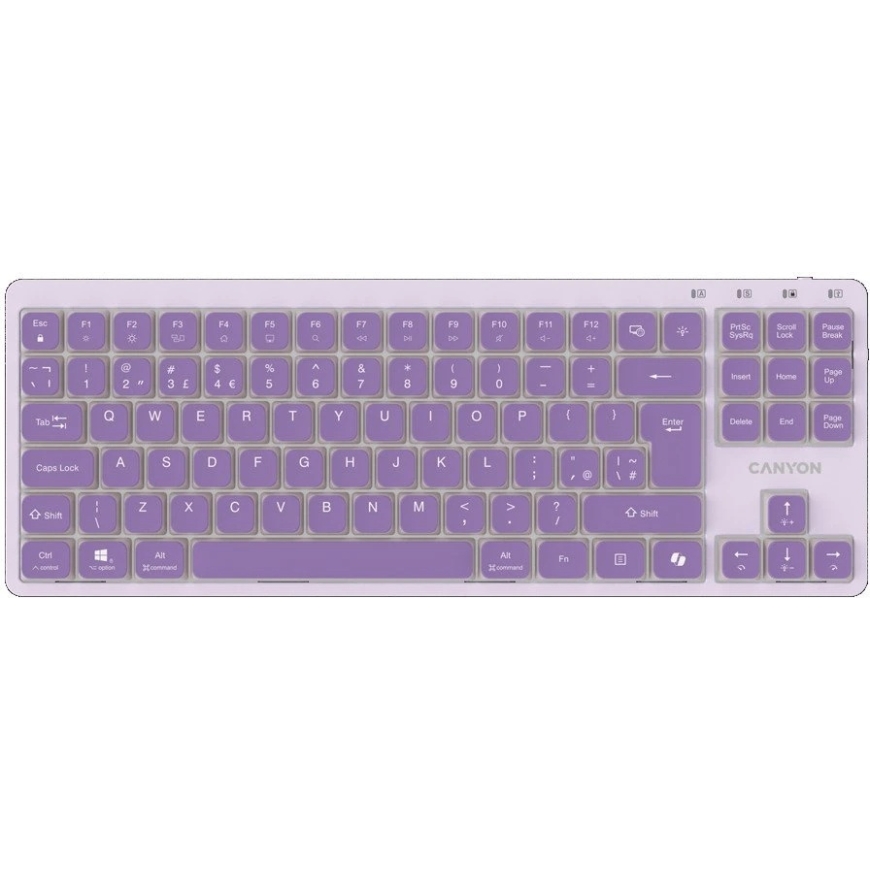 CANYON klaviatūra OnType 10 zema profila vadu violetā – 2