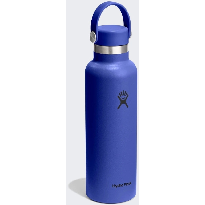 „Hydro Flask“ termoss ar standarta mutes elastīgu vāku un salmiņu, Capri Zila, 621 ml