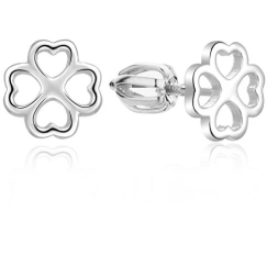 Moiss Silver earrings for happiness Quatrefoil E0004477