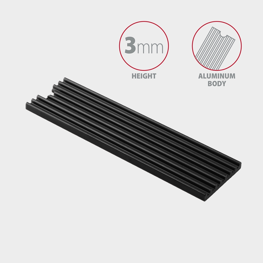 Axagon CLR-M2L3 Tietokoneen jäähdytysjärjestelmä M.2 NVMe SSD, SSD-asema Jäähdytyslevy/jäähdytin Mus – 3