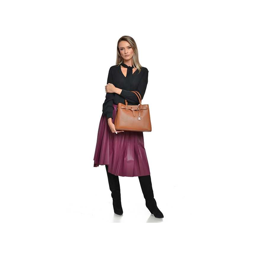 Anna Luchini Women's Leather Handbag AL117 Cognac Color – 2
