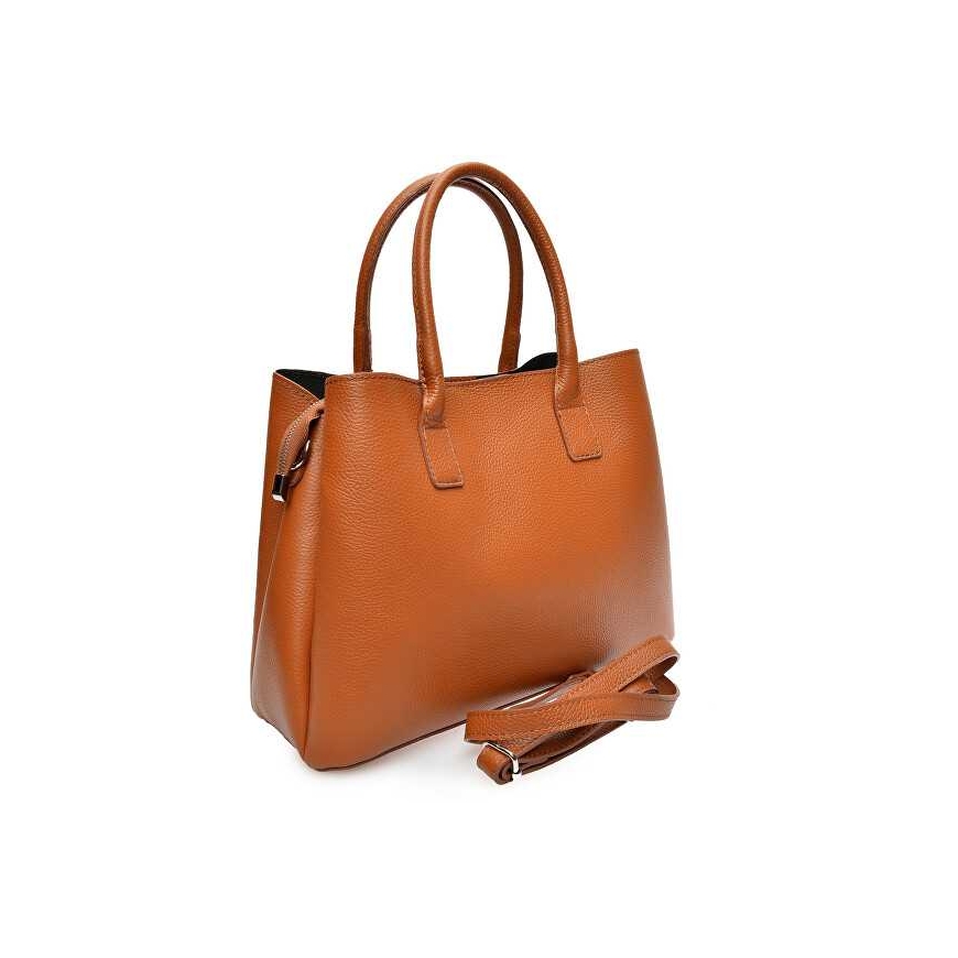 Anna Luchini Women's Leather Handbag AL117 Cognac Color – 3