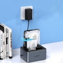 Orico 6626C3-C-V1 2-levy Docking-asema offline-kloonaustoiminnolla 2.5"/3.5" SATA HDD/SSD - Harmaa Orico 6626C3-C-V1 2-levy Docking-asema offline-kloonaustoiminnolla 2.5"/3.5" SATA HDD/SSD - Harmaa