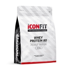 ICONFIT Whey Protein 80 Protein Powder, Peanut Butter, 1 kg