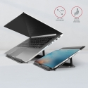 Axagon STND-L Aluminum stand for laptops size 10"–17.3". Eight adjustable height and angle. Grey ver
