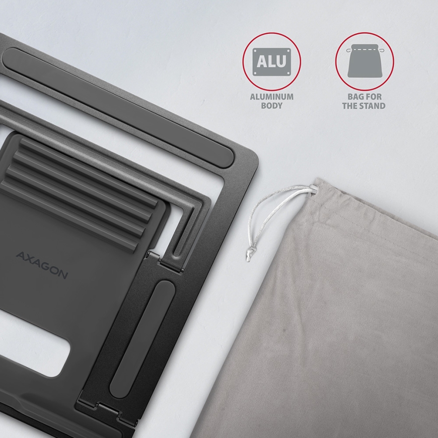Axagon STND-L подставка для ноутбука Notebook & tablet stand Серый 43,9 cm (17.3") – 5