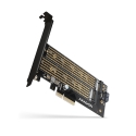 Axagon PCEM2-D PCIe x4 - M.2 NVMe M-key + SATA B-key slot adapter w. SP & LP